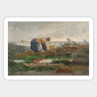 The Mussel Gatherers by Winslow Homer Sticker